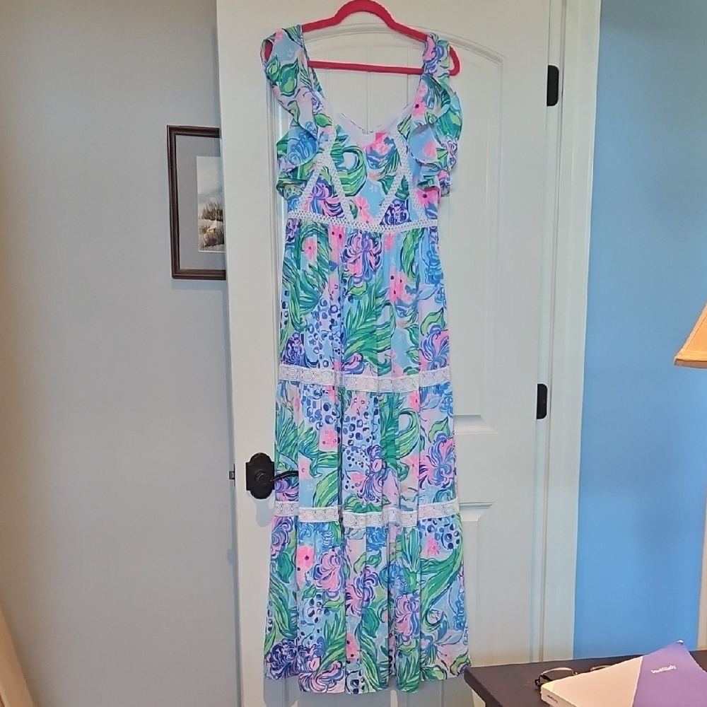 EUC Lilly Pulitzer Kitten Around Ivie Maxi